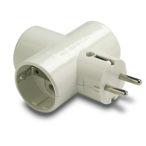 ADAPTADOR TRIPLE TT CERAMICA 16A-250V