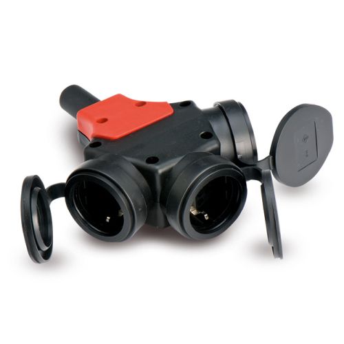 ADAPTADOR TRIPLE TT GOMA IP44 16A-250V