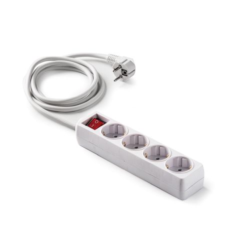 BASE MULTIPLE 4 TOMAS TT INTERRUPTOR BLANCO 3M