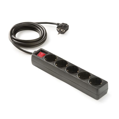 BASE MULTIPLE 5 TOMAS TT INTERRUPTOR NEGRO 1.5M