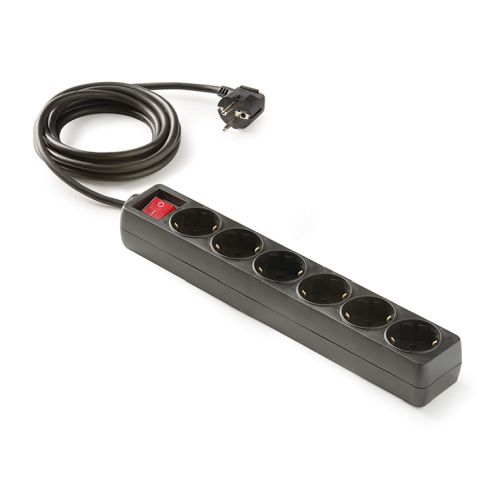 BASE MULTIPLE 6 TOMAS TT INTERRUPTOR NEGRO 1.5M