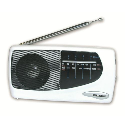 RADIO PORTATIL AM/FM ELBE 15X7.8X3.5 BLANCO