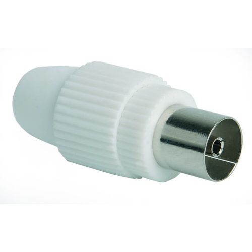 CONECTOR TV RECTO HEMBRA BLANCO BLISTER