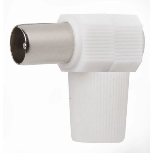 CONECTOR TV ACODADO MACHO BLANCO BLISTER