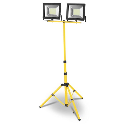 FOCO LED DOBLE CON TRIPODE CABLE 5M LUZ FRIA 100W