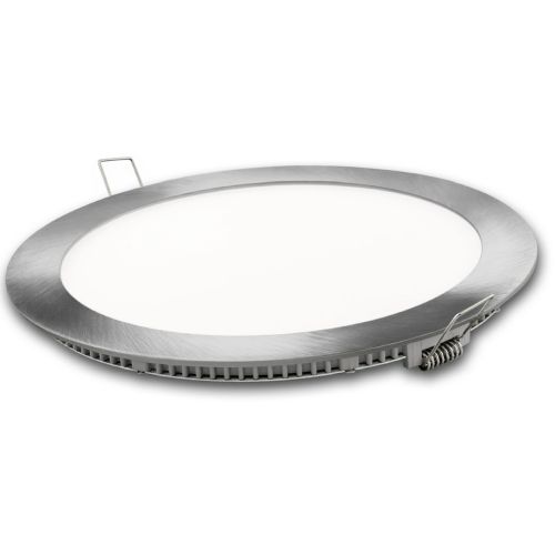 DOWNLIGHT LED REDONDO PLATA PLANO 18W LUZ FRIA