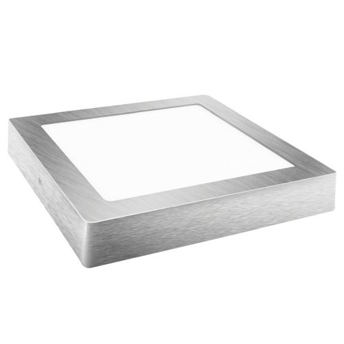 DOWNLIGHT LED CUADRADO PLATA SUPERFICIE 18W FRIA