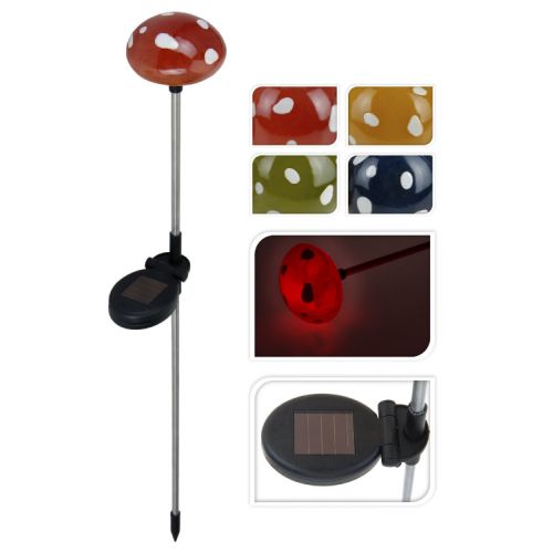 LAMPARA SOLAR ACERO INOX FORMA SETA