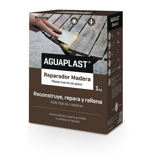 EMPLASTE AGUAPLAST REPARADOR MADERA 1KG MARRON