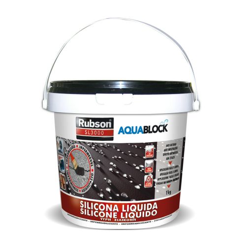 SILICONA LIQUIDA 1KG NEGRA AQUABLOK