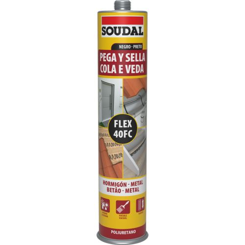 MASILLA POLIURETANO PEGA SELLA SOUDAL NEGRO 300 ML