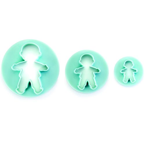 SET 3 CORTAPASTAS PLASTICO FORMA NIÑO