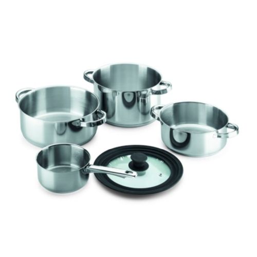 BATERIA FACILE INDUCCION ACERO 3 PIEZAS + 1 TAPA