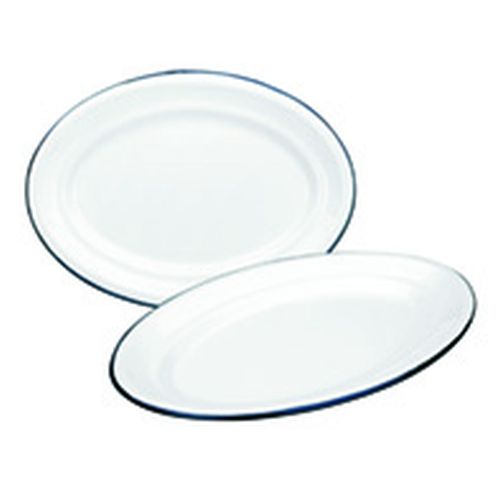 BANDEJA OVAL ESMALTE BLANCO 30X20CM