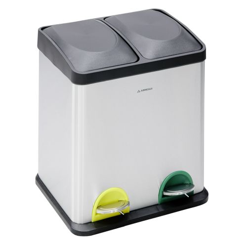 CUBO COCINA INOX STEP BIN 2 COMPARTIMENTOS 30L