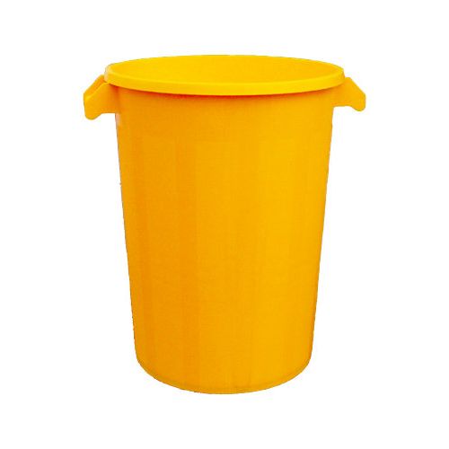 CUBO BASURA SIN TAPA AMARILLO 100L REFORZADO