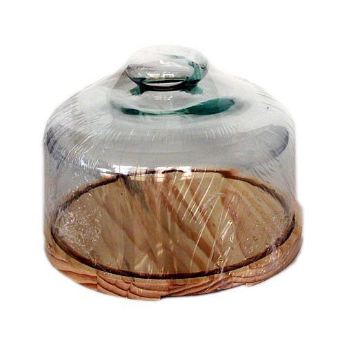 QUESERA CRISTAL MADERA 22CM