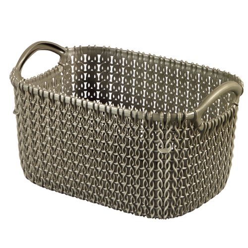 CESTA 3L TRICOTADA KNIT RECTANGULAR MARRON