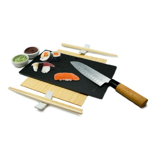 SET SUSHI CON TABLA PIZARRA + 5 PIEZAS