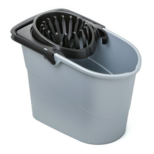 CUBO FREGONA CON ESCURRIDOR OVAL SPIDER GRIS