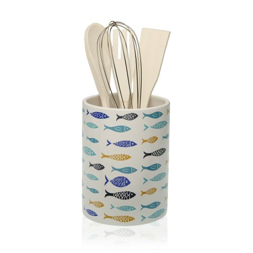 PORTAUTENSILIOS CERAMICA BLUE BAY 10CM