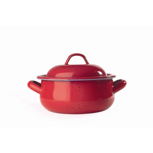 CACEROLA ESMALTE ROJA BOMBEADA 32CM