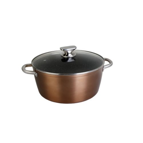 CAZUELA ALTA ALUMINIO FORJADO COBRE TAPA 28CM