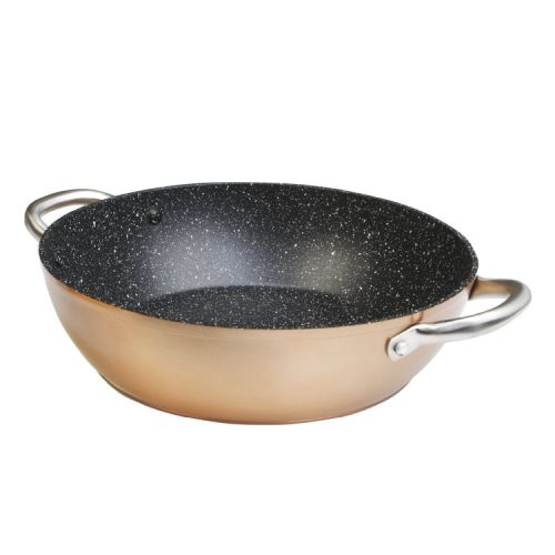 CAZUELA BAJA ALUMINIO FORJADO INDUCCION COBRE 20CM