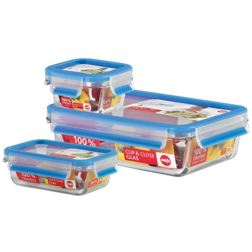 SET 3 HERMETICOS CLIP & CLOSE CRISTAL