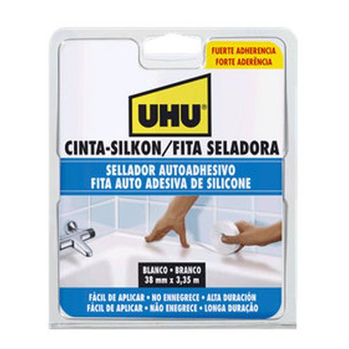 CINTA ADHESIVA SELLADORA UHU BLANCA 3.35M X 38MM