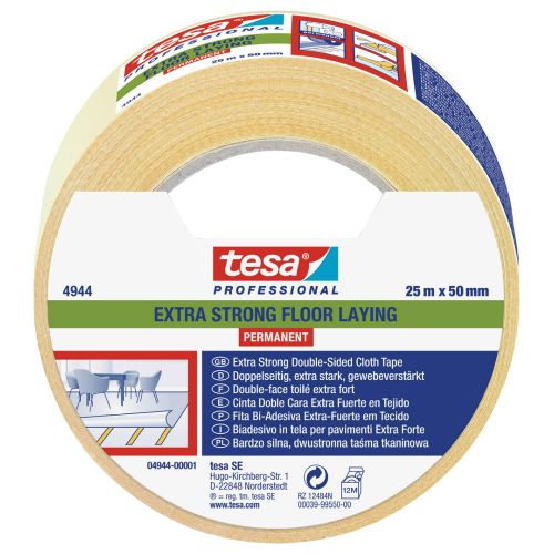 CINTA DOBLE CARA MOQUETAS EXTRA FUERTE 25M X 50MM