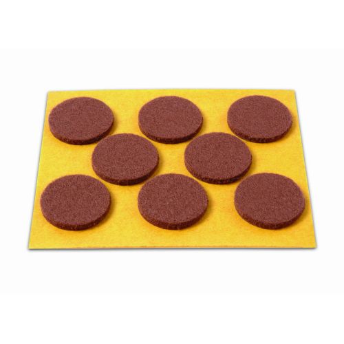 FIELTRO REDONDO ADHESIVO 25MM 8 UNIDADES MARRON