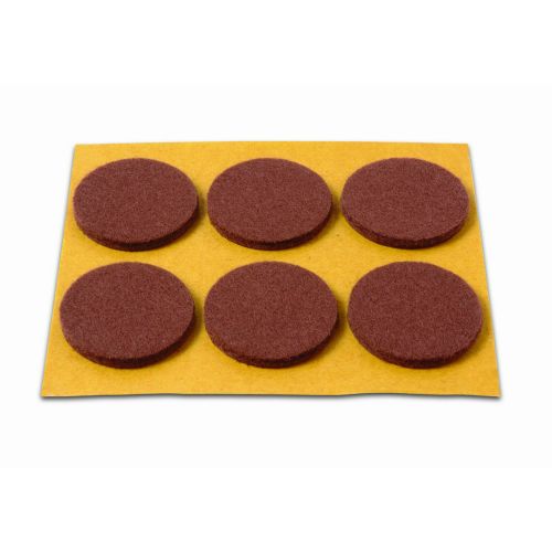 FIELTRO REDONDO ADHESIVO 30MM 6 UNIDADES MARRON