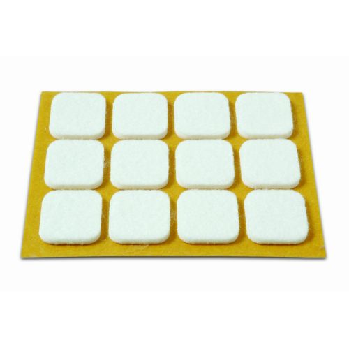 FIELTRO RECTANGULAR ADHESIVO BLANCO 20X23MM 12UDS