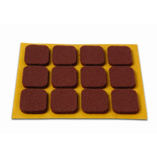 FIELTRO RECTANGULAR ADHESIVO MARRON 20X23MM 12UDS