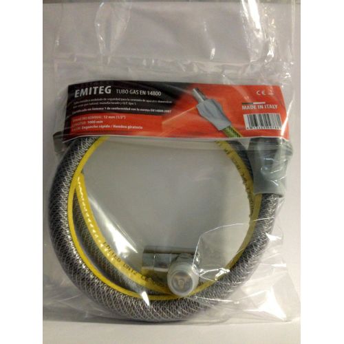 KIT TUBO CONEXION COCINA GAS CON VALVULA SEGURIDAD