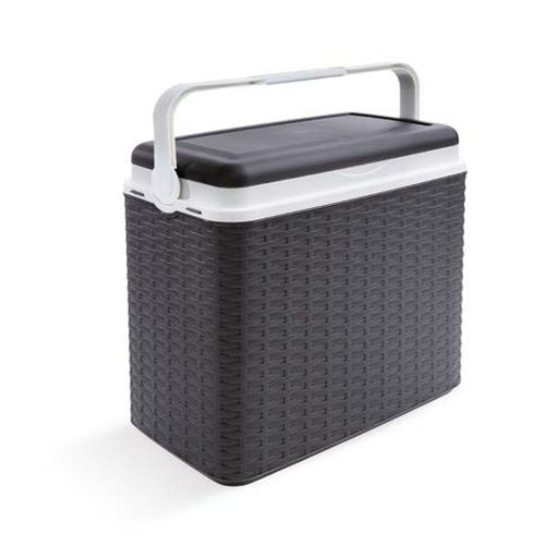 NEVERA RIGIDA EFECTO RATTAN ANTRACITA 24L