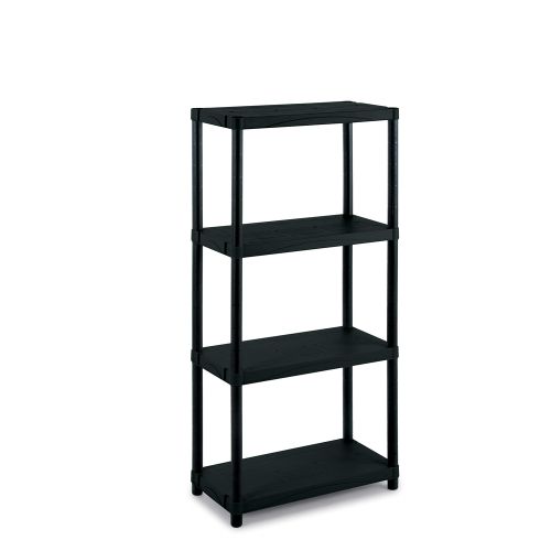ESTANTERIA 4 BALDAS RESINA NEGRO 60X30X132CM