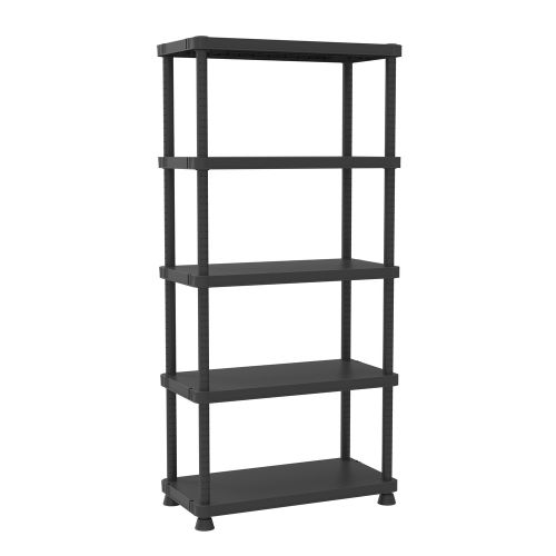 ESTANTERIA 5 BALDAS REGUL RESINA NEGRO 60X30X165CM