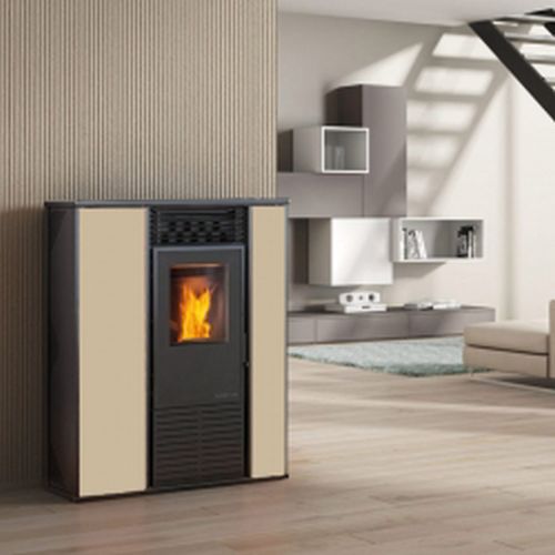 ESTUFA PELLET ALICE ACERO BEIGE 14.3KW