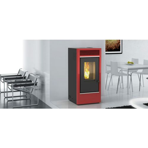 ESTUFA PELLET GRAZ S PLUS ROJA 11,67KW