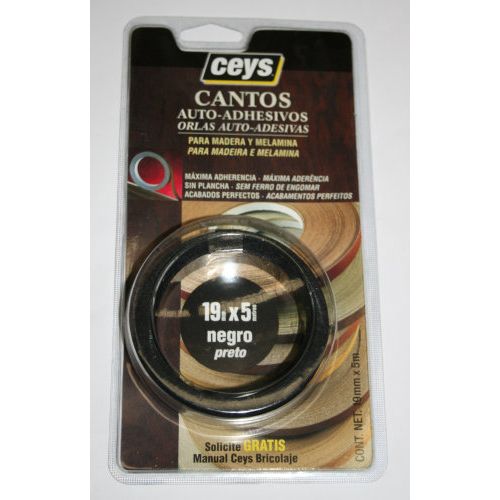 CINTA CANTEAR AUTOADHESIVA NEGRA 5M