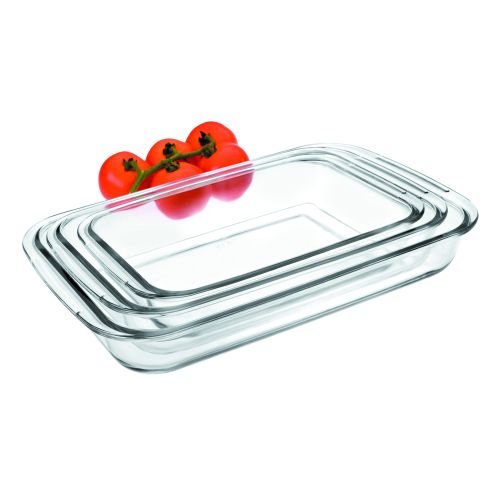 JUEGO 3 FUENTES HORNO RECTANGULAR BOROSILICATO