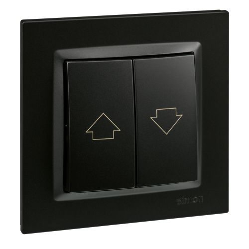 PULSADOR PERSIANAS 230V NEGRO SIMON 10