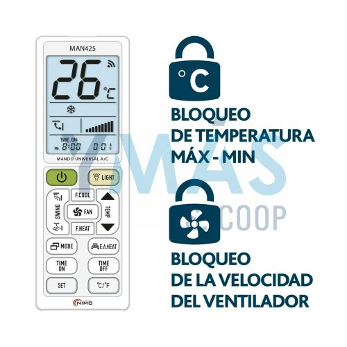 MANDO A DISTANCIA AIRE ACONDICIONADO CON BLOQUEO