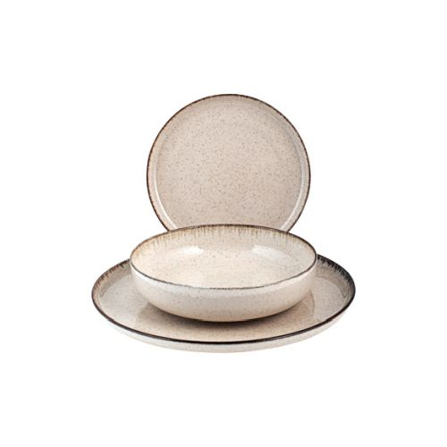 VAJILLA PORCELANA PEARL MARFIL 12 PIEZAS