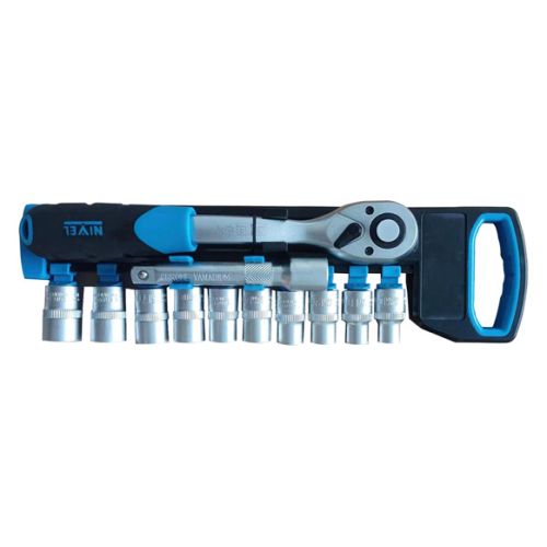 LLAVE CARRACA 72 DIENTES VASOS 1/4 11 PIEZAS