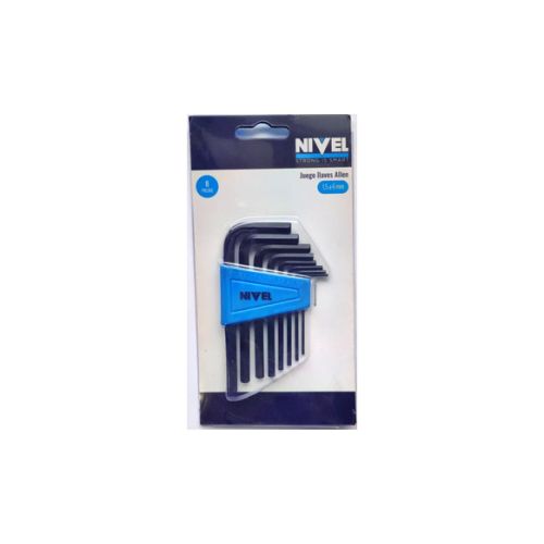 JUEGO LLAVE ALLEN HEXAGONAL 1,5-6MM 8 PIEZAS NIVEL