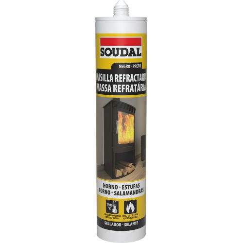 MASILLA REFRACTARIA NEGRA 290ML SOUDAL