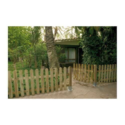 PUERTA VALLA CLASICA MADERA RAYADA 100X100CM